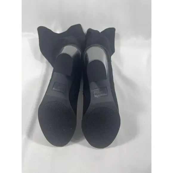 Style & Co Boots Women's Size 9.5 Wide Calf Black Block Heel Knee High Dress - Picture 6 of 8